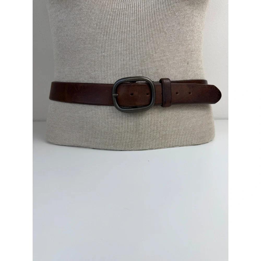 VTG REI Mens Leather Belt 38 Brown Made in USA Heritage Outdoor Casual Americana